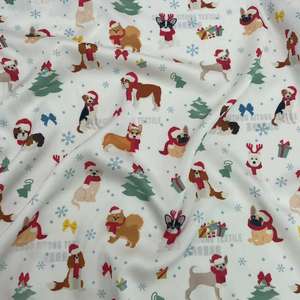 CHINO POPULAR CUSTOM POLIÉSTER TEJIDO Navidad IMPRESIÓN DIGITAL CEY TELA DE SATÉN ELÁSTICA PARA PIJAMAS DE MUJER - Product Image 2