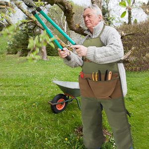Guêtres de jardin en tissu Oxford multi-poches vert armée pour travaux de paysagisme - Product Image 2