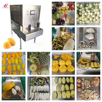 Juyou Automatische Industriële Sinaasappelpeer Citroen Persimmon Dragon Fruit Mango Slice Slicer Dunschiller Gesneden Schil Machine