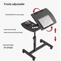 Table de chevet pliable en MDF, mobile et relevable, pour la maison, le lit, le canapé, le dortoir, petite table pliante avec surface en PU