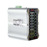 Switch PoE industriel géré L2 Plus 24 ports Full Gigabit, 8 ports PoE, 12 ports RJ45, 4 emplacements SFP, boîtier en aluminium IP40, capacité 256 Gbit/s