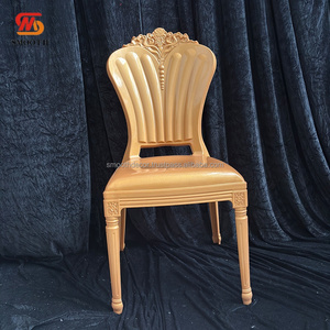 เก้าอี้พลาสติก PP แบบด้านหลังสีทองเก้าอี้แต่งงานแบบเรียบ - Product Image 6