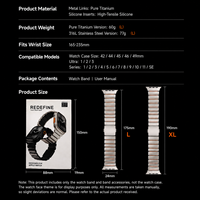 Correa de Reloj de Titanio para Samsung Galaxy Watch Ultra 47mm con Incrustaciones de Silicona, Cierre Magnético, Correa de Metal Elástica para Deportes al Aire Libre