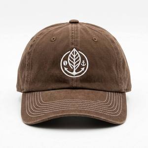 Casquette de baseball 6 panneaux marron café de qualité supérieure, en coton lavé, avec logo de marque personnalisé, casquette de papa unisexe de haute qualité, chapeau de soleil sportif, vente en gros - Product Image 1