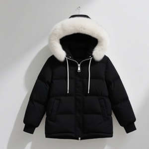 Abrigo de Invierno Blanco con Capucha para Mujer, Personalizable 2025 - Corte Holgado con Cremallera Metálica y Opciones de Bolsillos Personalizados - Product Image 6