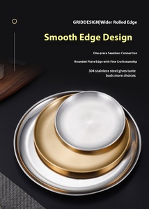 한국식 바비큐 플레이트 304 스테인리스 스틸 일회용 접시 고급 광택 서양 음식 및 디저트 트레이 바비큐 페이스트리 트레이 - Product Image 6