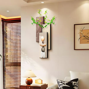 Décoration moderne et <span class=keywords><strong>simple</strong></span> pour salon avec fleurs artificielles, décor mural en porcelaine de cristal, peintures murales abstraites de plantes - Product Image 2