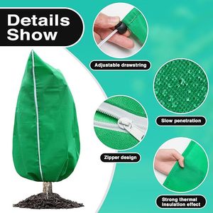 Tire de la cuerda de bloqueo Estilo de deducción Aislamiento térmico Planta Frost <span class=keywords><strong>Manta</strong></span> Anticongelante Bolsas de cubierta para la protección del Árbol de Invierno - Product Image 4