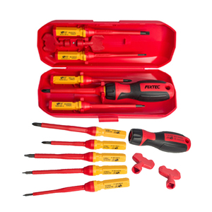 Juego de Destornilladores Aislados VDE Profesionales FIXTEC de 1000V, 8 Piezas, en Caja de Herramientas, Mayorista FHISD081, Juego de Destornilladores FHISD08 - Product Image 1