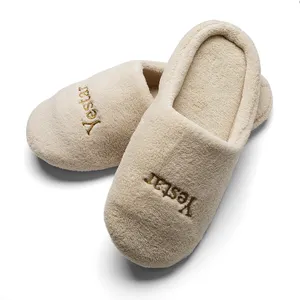 Luxury Hotel Room Thickened Heel Slippers Custom Embroidery Personalized Indoor Slippers Room Supplies