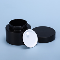 Pots cosmétiques en plastique noir à double paroi PP de 50 g pour soins de la peau et crème pour le visage, recyclables, logo personnalisé, emballage d'exportation