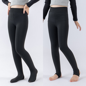 Collant da Danza per Ragazze Autunno Inverno Bianchi Foderati in <span class=keywords><strong>Pile</strong></span> Pantaloni Elasticizzati Monopezzo con Vita Rinforzata <span class=keywords><strong>Leggings</strong></span> Caldi - Product Image 4