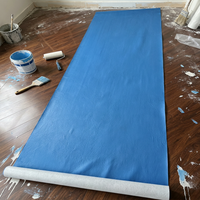 Rouleau de feutre de protection de sol pour peintre, base non tissée avec film PE imperméable bleu, résistant à l'usure, pour la rénovation et la peinture