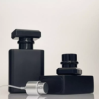 Flacon de parfum vide en verre noir de luxe personnalisé de 100 ml, 30 ml, 50 ml avec emballage en boîte