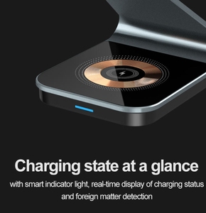 Venta al por mayor de fábrica de aleación de aluminio 3 en 1 soporte magnético para teléfono móvil cargador inalámbrico para <span class=keywords><strong>iPhone</strong></span> 17 16 auricular <span class=keywords><strong>reloj</strong></span> inteligente - Product Image 4