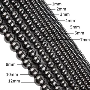 보석 구슬 가닥 2024 도매 저렴한 적철광 철광석 4mm 6mm 8mm 10mm 12mm 느슨한 보석 가격 적철광 구슬