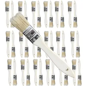 36 pieces good quality 1 inch wooden handle 100%white pure bristle chip paint brushes