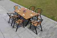 Ensemble table et chaises de style européen pour balcon extérieur, villa, café de loisirs, fête, vacances, ensemble table et chaises de salle à manger