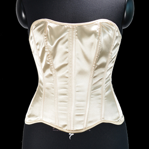 Women's Vintage <b>Strapless</b> Plus Size Satin Waist Cincher Overbust Corset <b>Top</b> Boned Lace Up Bodyshaper Crop Bandeau <b>Top</b> - Product Image 5