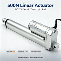 Actionneur télescopique électrique DC 12V 500N avec boîtier en aluminium pour meubles réglables, systèmes de levage et d'automatisation