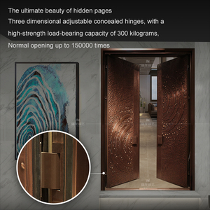 Highend Entry Smart Security Kupfer tür Villa Luxus Metall Eingang Bronze Tür - Product Image 4