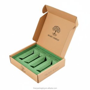Boîte d'expédition cosmétique de luxe personnalisée avec logo imprimé, boîte en carton ondulé type avion avec insert en papier sur mesure - Product Image 2