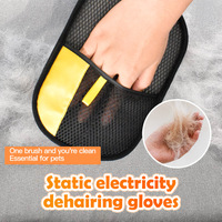 Gants de nettoyage électrostatiques en microfibre de polyester de luxe pour poils d'animaux, personnalisables avec logo, pour toilettage de chiens et chats