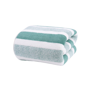 Coral Fleece Wide Striped Bath <b>Towel</b> 140x70cm Quick Dry Absorbent Soft Home Use <b>Towel</b> - Product Image 1