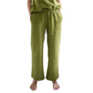 Nouveau pantalon de vente chaude pour femmes <span class=keywords><strong>en</strong></span> gros <span class=keywords><strong>lin</strong></span> décontracté taille haute lâche taille élastique tube droit pantalon de <span class=keywords><strong>jogging</strong></span> pour femmes - Product Image 4