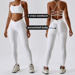 महिलाओं का बैक स्क्रूक लेगिंग ने हाई कमर वाली योग पैंट को उठाकर जिम वर्कआउट किया - Product Image 2