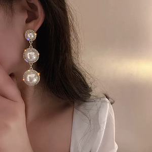 Pearl Like Long Drop Earrings for Women Statement Dangle Earrings Daily Party Fashion Jewelry - Product Image 3