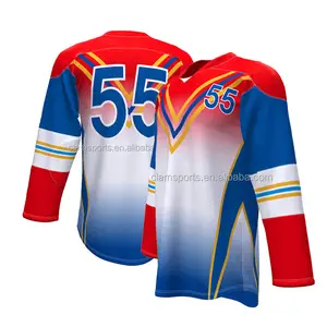 Großhandel Praxis Full Sublimated Custom Sportswear Atmungsaktives Eishockey Trikot UK Plain Eishockey Trikot