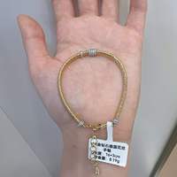 Bracelet en or 18 carats délicat avec moissanite et filigrane, motif ajouré complexe, certifié MGTC Laifude Orthodoxe
