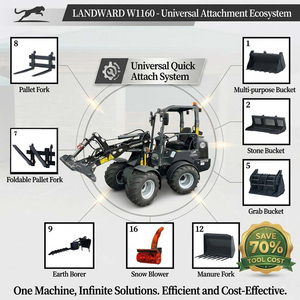 Livraison gratuite, mini-chargeuse sur pneus, moteur diesel EPA, 4x4, chargeuse compacte W1160, transport tout-terrain, engin de terrassement, chargeuse - Product Image 6