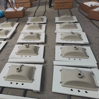 Comptoir de salle de bain en quartz blanc artificiel préfabriqué pas cher pour hôtel