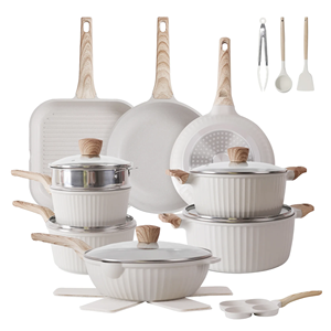 Bộ nồi chảo chống dính bằng đá granite 23 món, xuất xưởng trực tiếp, bao gồm chảo rán, nồi nước dùng, chảo nhỏ, chảo nướng & chảo sữa - Product Image 1