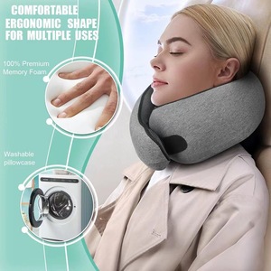 Adjustable Soft Memory Foam Ergonomic Airplane U-Shape <strong>Travel</strong> <strong>Pillow</strong> Portable Cervical Relax with Massage Feature - Product Image 5