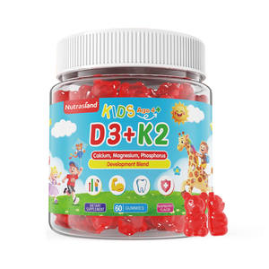 Integratore Naturale per la Salute dei Bambini K2D3 Gommose Calcio Fosforo Magnesio 60 Pezzi per Supporto alla Salute e al Sistema Immunitario - Product Image 1