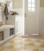 Brique hexagonale Carrelages de salle de bain rétro américain Carrelages muraux hexagonaux Cuisine balcon anti-dérapant Carrelages