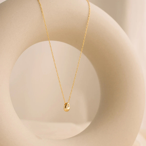 Acero inoxidable 14K oro PVD plateado geométrico 7MM circón lágrima gota collar titanio acero circón ovalado cuentas gargantilla collar - Product Image 3