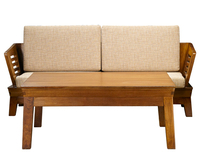 Table basse moderne en teck indonésien certifié, durable, confortable et modulaire, de style nordique, pour salon et extérieur