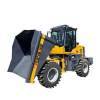 Mini-dumper hydraulique 4x4 Mountain Raise, capacité de charge de 6 tonnes, dumper de chantier à quatre roues, chargeur inclinable vers l'avant