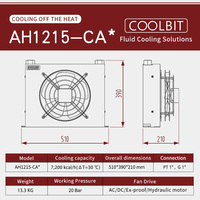 Refroidisseur d'huile/glycol COOLBIT, échangeur de chaleur/radiateur/refroidisseur d'huile à plaques pour systèmes hydrauliques/lubrifications AH1215-CA