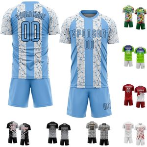 Conjunto de Camiseta y Pantalones Cortos de Fútbol Personalizados con Nombre y Número, Uniforme Transpirable de Secado Rápido que Absorbe la Humedad - Product Image 4
