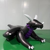 Apex 2026 Dragon gonflable géant noir à rayures violettes et cornes blanches, certifié CE, couleurs et tailles personnalisables pour événements
