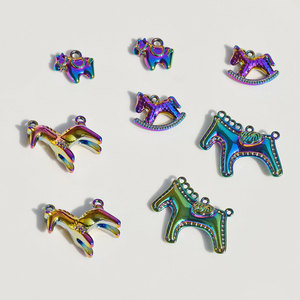 Dijes de caballo de aleación de zinc, colgante de animal multicolor para hacer joyas DIY, accesorio unisex, regalo - Product Image 2