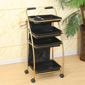 Gouden Kapper Assistent Salon <span class=keywords><strong>Trolley</strong></span> Met Universele Wielen Metalen Wirwar-Vrije Haarspa <span class=keywords><strong>Trolley</strong></span> - Product Image 5