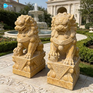 Estatua <span class=keywords><strong>de</strong></span> León <span class=keywords><strong>de</strong></span> Piedra Natural Decorativa <span class=keywords><strong>para</strong></span> Jardín, Escultura <span class=keywords><strong>de</strong></span> Perro Foo Chino <span class=keywords><strong>de</strong></span> Tamaño Real - Product Image 6