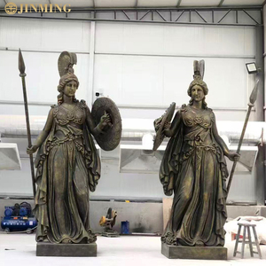 Sculptures de figures grecques antiques en résine époxy, déesse gardienne Athéna, style européen, modelées à la main, légères - Product Image 3
