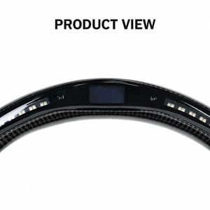 Volant aspect carbone W205 2015-2018 pour Mercedes-Benz Classe C avec LED noir, remplacement personnalisé en gros pour ateliers - Product Image 3